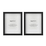 Amazon Basics - Fotorahmen mit Passepartout - 20 x 25 cm mit Passepartout bis 13 x 18 cm, Schwarz, 2 Stück