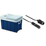 Mobicool W40, tragbare elektrische Kühlbox mit Rollen, 39 Liter, 12/24 V und 230 V für Auto, Lkw, Boot, Reisemobil und Steckdose & Hama KFZ Verlängerungskabel für Zigarettenanzünder Buchse, 6