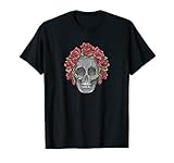 Santa Muerte I Totenmaske mit Rosen Motiv für Mexiko T-S