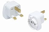 2X Reisestecker Adapter für Dubai Kenia Malaysia Malta Mauritius Seychellen Zypern TYP G mit Schutzkontak