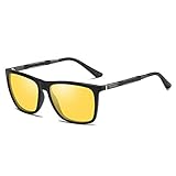 TUKNON Nachtsichtbrille Blendschutz Nachtfahrbrille HD/Polarisiert/Ultra Light Metall/Gewidmet Nachtb