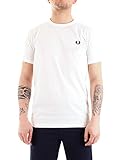 Fred Perry Herren Ringer T-Shirt, Weiß, Groß