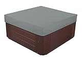 AMGJ Outdoor Whirlpool-Abdeckung, 210D Oxford-Gewebe Whirlpoolabdeckung Wasserdicht UV-beständig Quadratische SPA Hot Tub Pool Abdeckung,Grau,220 * 220 * 30