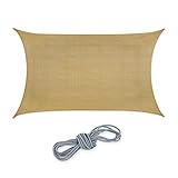 Relaxdays Sonnensegel rechteckig, 2 x 4 m, HDPE-Gewebe, UV-stabilisiert, konkav, Sonnenschutz mit Spannseilen, S