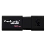 Kingston DT100G3/32GB DataTraveler 100 G3, USB 3.0, 3.1 Flash Drive, 32 GB, schw