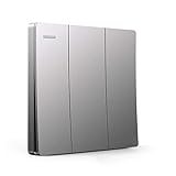 SYunxiang 86 Unterputz-Haushalts-Innenleuchten-Wandschalter-Controller Silbergrau Kommerzielle Drucktastenschalter Randlose Wippschalterplatten Haltbarer staubdichter PC-Schlü