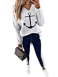 Onsoyours Damen Frühling Freizeitanzug Sportanzug Jogginganzug Trainingsanzug 2 Teiliges Langarm Hosenanzug Loose Fit Jogginganzug Trainingsanzug Tracksuit F Weiß L