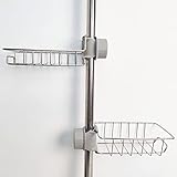 Duschablage ohne Bohren Edelstahl, 2 Stück Duschablage zum Hängen, Duschstangen Ablage Dusche Aufbewahrung Halter, Küche Organizer Spülbecken Organizer Schw