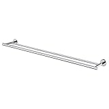 Amazon Brand - Umi Doppel Handtuchhalter Bad Handtuchstage Badetuchhalter Edelstahl SUS 304 Handtuch Stange Doppelhandtuchhater 90 cm Poliert Wandmontage, A2001S90