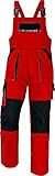 Stenso MAX - Herren Praktisch Arbeitslatzhose Baumwolle Rot/Schwarz 62