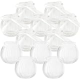 BELLE VOUS Klares Windlicht Glas Set Teelicht Gläser mit Weißem Band (12er Pack) - Glasvasen für Tischdeko Vintage für Hochzeiten, Partys, Heimdekoration, Tischdekoration & Geschenk