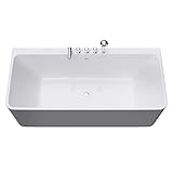 Badewanne 180x80cm Sanitäracryl mit Armatur Standbadewanne V601MA Mai & M