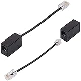 RJ11 an RJ45-Adapter,RJ11 an RJ45-Kabel,Telefonleitung zum Ethernet-Adapter RJ11-Buchse (6P4C) an RJ45 männlich (8P8C) 2Pack, schw
