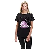 Disney Damen Castle T-Shirt, Schwarz, M