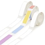 MARKLIFE Thermodrucker-Papierrolle - Kleines Druckpapier, Selbstklebendes Thermopapier zum Drucken von Bluetooth Beschriftungsgerät, 12 x 40 mm, 3 Rollen(1 Morandi+2 Weiß)