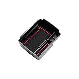 CDEFG Mittelkonsole Handschuhfach Armlehne Multifunktionaler Aufbewahrung für V W Golf 7 GTI GTE Auto Center Console Organizer Tray Innenraum Zubehör (Rot)