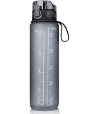 Sport Wasserflasche 1L, BPA Frei Tritan Ungiftige Kunststoff Trinkflasche, Auslaufsichere Wasserflasche mit Filter und Flip Top, für Schule, Outdoor & Bü