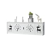 GJXJY Router Aufbewahrungsbox Wand, Wandhalterung WiFi Router Set-Top-Box Organizer-Box Holz-Kunststoff Material Lochfrei Dekorative Aufbewahrungsbox, Mehrere Größen(Size:39x10x24 cm)