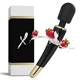 Wiederaufladbares elektrisches Massagestab-Massagegerät - Mit 12 Vibrationsmodi und 5 Geschwindigkeiten - Aufladen über USB - von Cruz d'Espinola (Schwarz)