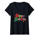 Damen Marvel Avengers Happy Holidays T-Shirt mit V