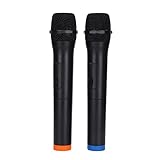 Dpofirs Drahtloses Mikrofon Wiederaufladbare Dual-Mikrofone Karaoke Cordless Mic, UHF Cordless Dual Handheld Dynamic Mic Set für Computer, Karaoke, Konferenz, DJ
