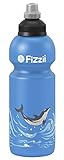 Fizzii Kinder- und Freizeittrinkflasche 600 ml (auslaufsicher bei Kohlensäure, schadstofffrei, spülmaschinenfest, Motiv: Delfin)