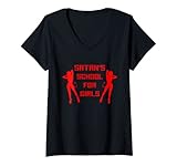 Damen Satan's School For Girls T-Shirt mit V