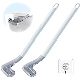 Canvint Golfbürstenkopf Toilettenbürste, 2 Pack Klobürste Silikon für Ecken und Spalten, Integrierte Silikon WC Bürste, kein Rost mit Extra Langem Griff, Wand Montierte Badezimmer Toilettenbü