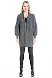 Max Studio Damen Bubble Sleeve Long Cardigan Sweater Strickjacke, Anthrazit-1116, X