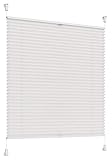 Sonello Plissee Klemmfix ohne Bohren 40cm x 100cm Weiß Faltrollo Plisseerollo Jalousie für Tür & Fenster Blickdicht Sichtschutz Sonnenschutz Fertifplissee R
