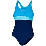 Aqua Speed Mädchen Badeanzug 10/11 Jahre | Swimwear Kinder | Schwimmanzug mit UV-Schutz | Badebekleidung blau türkis | Schwimmen | 42 Navy - Turquoise - Light Turquise | Emily