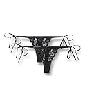 Amazon-Marke: Iris & Lilly Damen Tanga aus Spitze, 2er-Pack, Schwarz (Black Beauty), L, Label: L