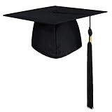 Synchain Bachelor Hut Doktorhut Graduation Cap Studentenhut Abschluss Hut für Abschlussfeiern vom Studium Kindergarten Weiterführende Schule Universität, Hochschule Absolventenhut in Schwarz, Unisex