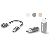 TUPower A11 USB C Adapter auf USB 3.0 OTG 5Gbps Nylon/Alu 15cm typ c Stecker & A05 USB C Adapter auf Micro USB OTG Adapter: 2 Stück