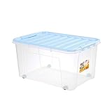 ZHYLing Verdickte Aufbewahrungsbox aus Kunststoff, extra groß, für Kleidung, Haushalt, Snacks, große Aufbewahrung, Aufbewahrungsbox (Farbe: Blau)