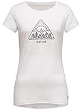 super.natural Bequemes Damen T-Shirt, Mit Merinowolle, W PRINT TEE, Größe: S, Farbe: Weiß/Schw