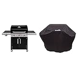 Char-Broil Performance Series 340B - 3 Brenner Gasgrill mit Seitenbrenner, schwarz & 140766 Wetterschutzhaub