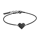 Liebeskind Berlin Damen Armband Herz Edelstahl Silber 20 cm (schwarz), LJ-0328-B-V 17