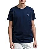 GANT Herren SOLID T-Shirt, Blau (Evening Blue 433), Medium (Herstellergröße: M)