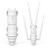 WAVLINK AC1200 Gigabit Outdoor WLAN Access Point, wetterfester Outdoor WLAN Repeater/Smart Mesh Satellit, Dual Band 5G + 2,4G Outdoor WLAN mit WPA2/WPA3 Mix, 60 Meters Poe,Gigabit WAN/LAN(572HP3)