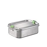 APS Hochwertige langlebige Edelstahl Lunchbox/ Brotdose 1.100 ml inkl. Trennwand/ auslaufsichere Frischhaltedose / Bento Box für Kinder, Freizeit & Erwachsene / mittlere Vesperbox