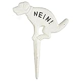 Esschert Design Hundeschild Hundeklo Nein! weiß aus Gusseisen, 22,5 x 1,2 x 31,5