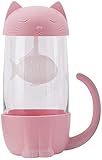HirrWill Teetasse, Wasserflasche mit Teesieb, 280 ml, ideales Geschenk zu Weihnachten, Geburtstag, 10,5 x 7,1 x 15,4 cm (Weiß, Rosa, Schwarz, Blau)