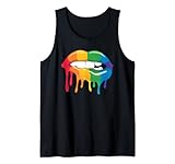 LGBT Regenbogen Kuss Mund Pride Gay CSD Geschenk Tank Top