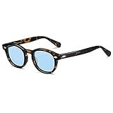 SHEEN KELLY Retro Hochauflösend ovale Sonnenbrille für Männer Frauen Piratenkapitän Johnny Depp Stil polarisierte Linse Acetat M