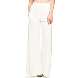 MNRIUOCII Weiße Hose Damen Stretch Krankenhaus Modehose Hose lang hoch breit lose Palazzo Feste Damen Taille fließende Hose Elegante Hose D