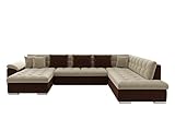 Eckcouch Ecksofa Niko Bis, Design Sofa Couch mit Schlaffunktion und Bettkasten U-Sofa Große Farbauswahl Wohnlandschaft vom Hersteller (Ecksofa Links, Kronos 28 + Paros 02)