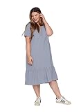 Zizzi Große Größen Damen Kurzarm Viskosekleid mit V-Ausschnitt Gr 54-56 B