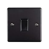 Eurolite 1-fach Steckdose, 13 A, 1-fach, geschaltet, Mattschwarz mit schwarzen Schaltern und Z