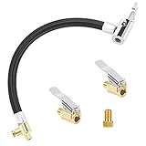 CHALA 3tlg Ventilverlängerung Set 1 Autoventil Adapter mit 2 Hebelstecker Reifenfüller Schlauch Tire Kompressor Verlängerung Ventilstecker Ventil Extender Universal Werkzeug für Auto Fahrrad M